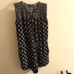 Printed sleeveless romper